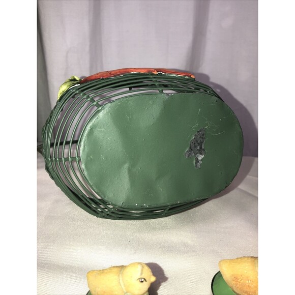 Vtg Easter decor lot  egg basket/Brass Button Collectable bunny plush/candles - Picture 7 of 16